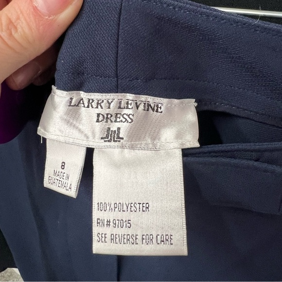 NWT Larry Levine Navy & Cream Pant Suit Set Size 8 - Picture 7 of 11